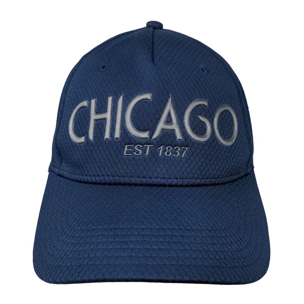 Chicago Est 1837 Strapback Hat Blue One Size Vent Holes Essencial Caps